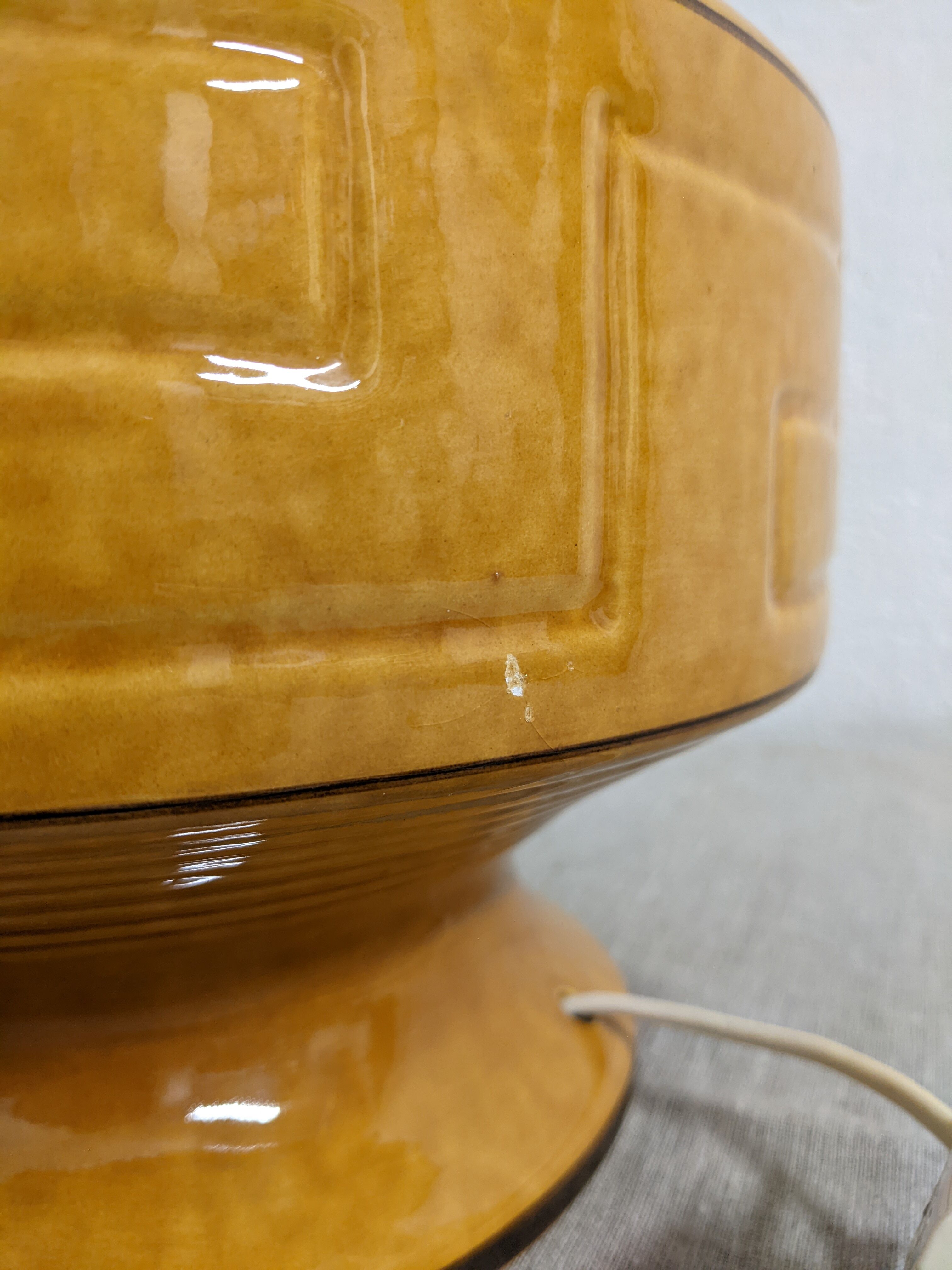 Vintage ceramic lamp and jute rope