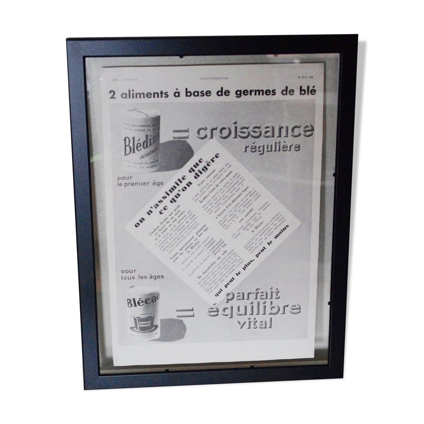 Old advertising Bledine framed 1932