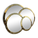 Set of 4 round polished brass mirrors – Moroccan craftsmanship – Vintage style