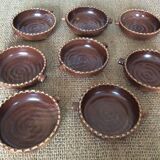 8 dishes in glazed terracotta