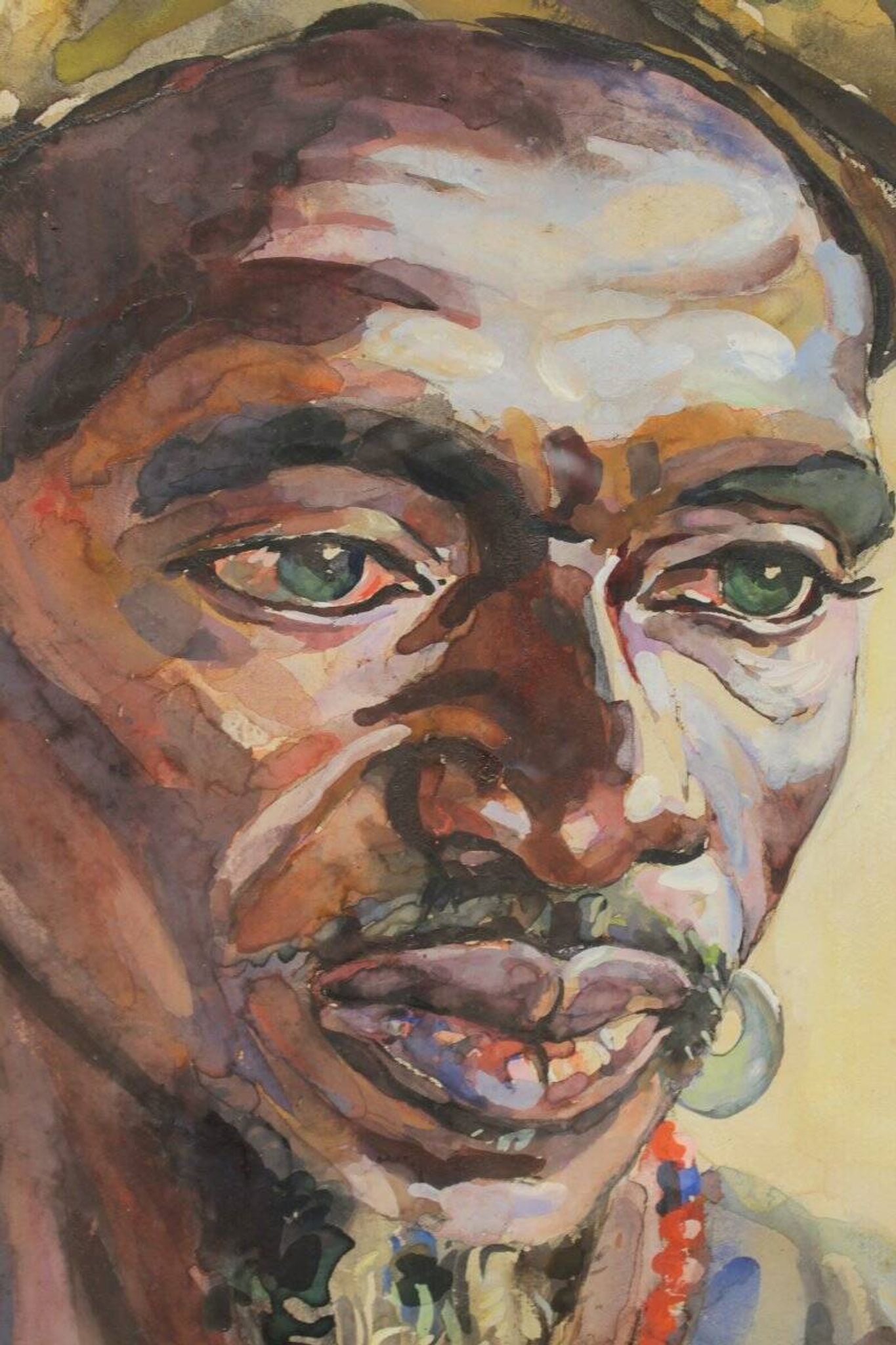 Portrait of a Beninese by Pierre Matossy (1891-1969) - dated 20 June 1952