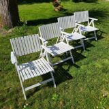 Set armchairs and garden table vintage circa 1970 R Gleizes