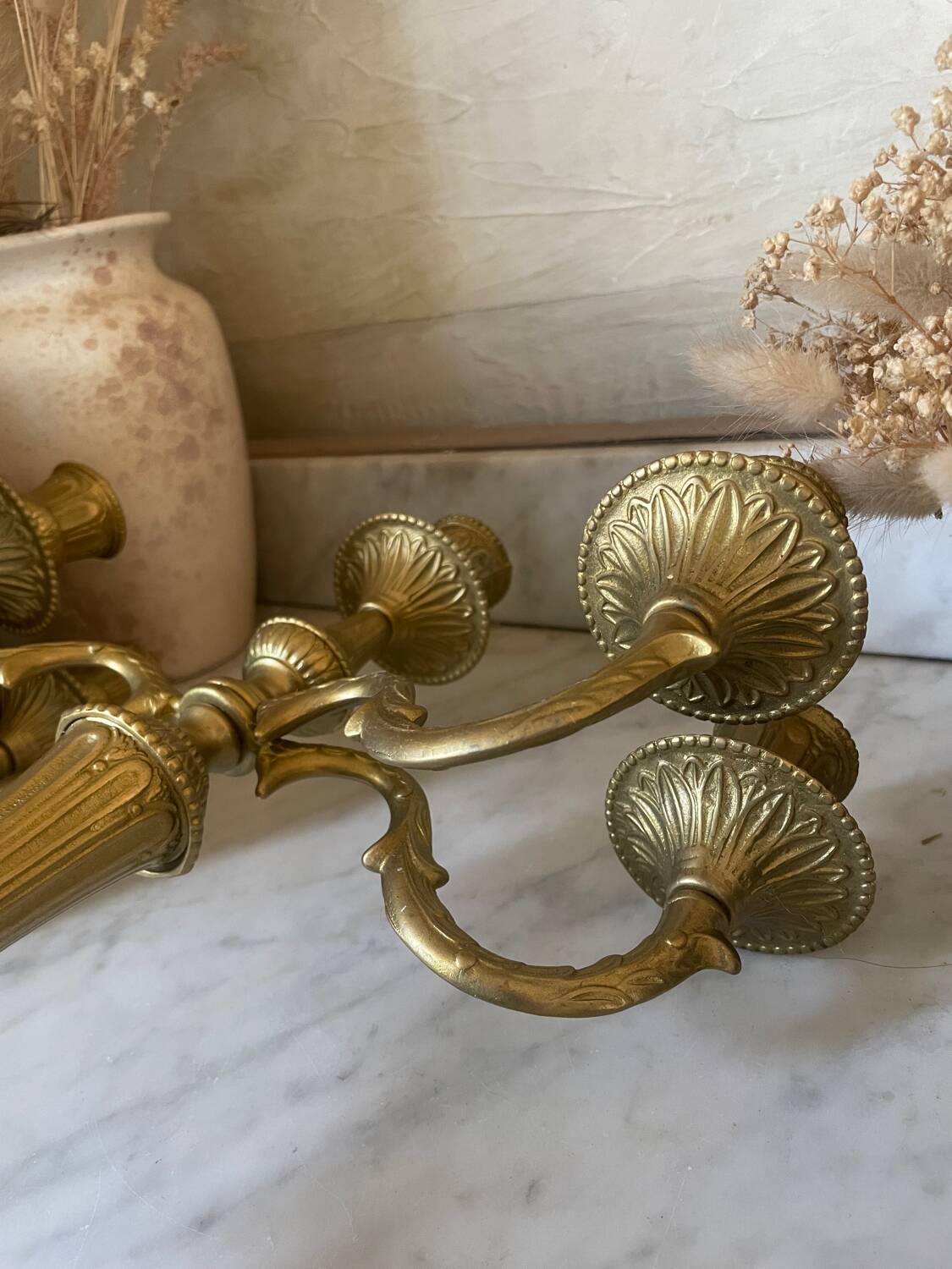 Antique 5-light brass candlestick