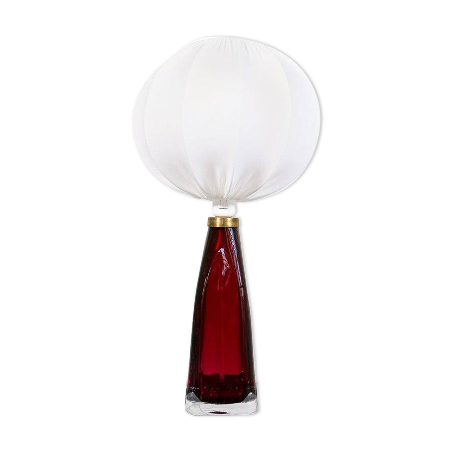 Mid-century modern table lamp with cotton shade Carl Fagerlund Orrefors Sweden