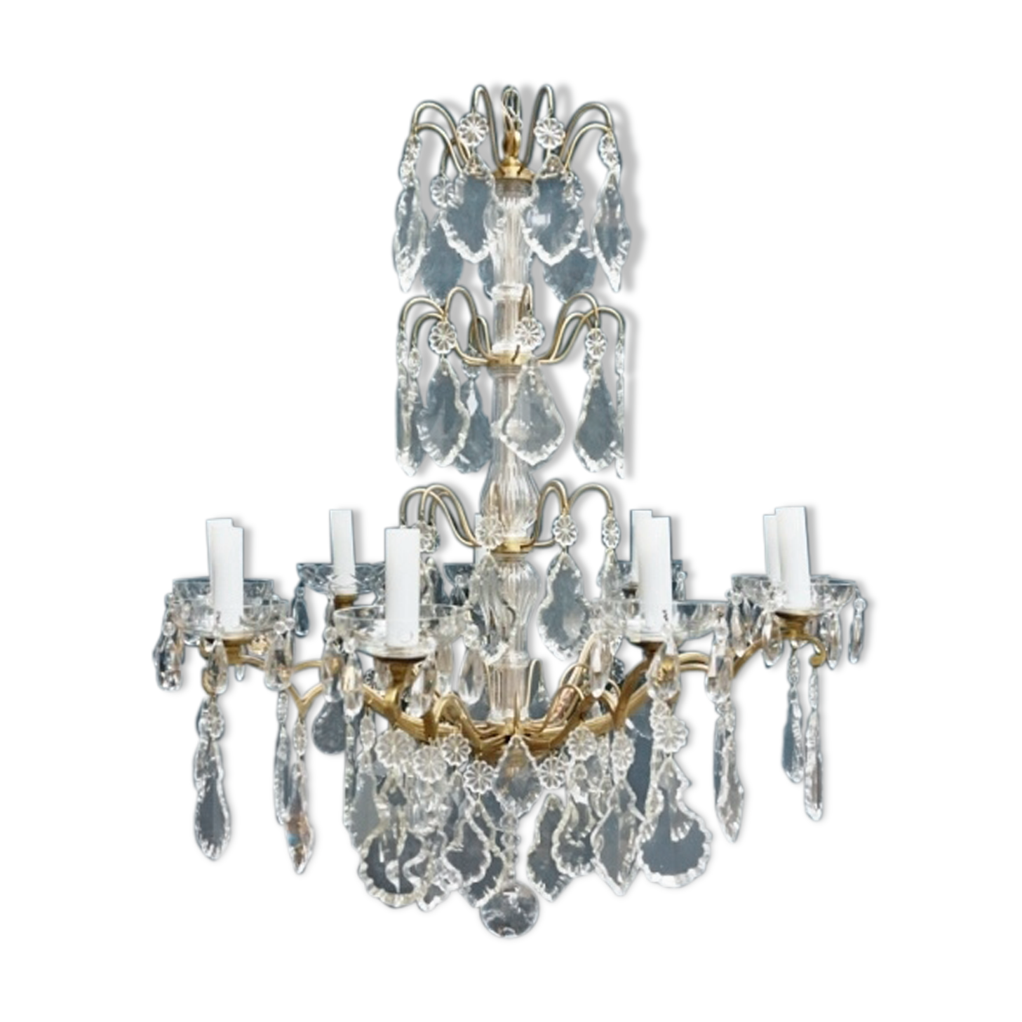 Lustre, bronze, cristal de style Louis XV