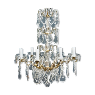 Lustre, bronze, cristal de style Louis XV