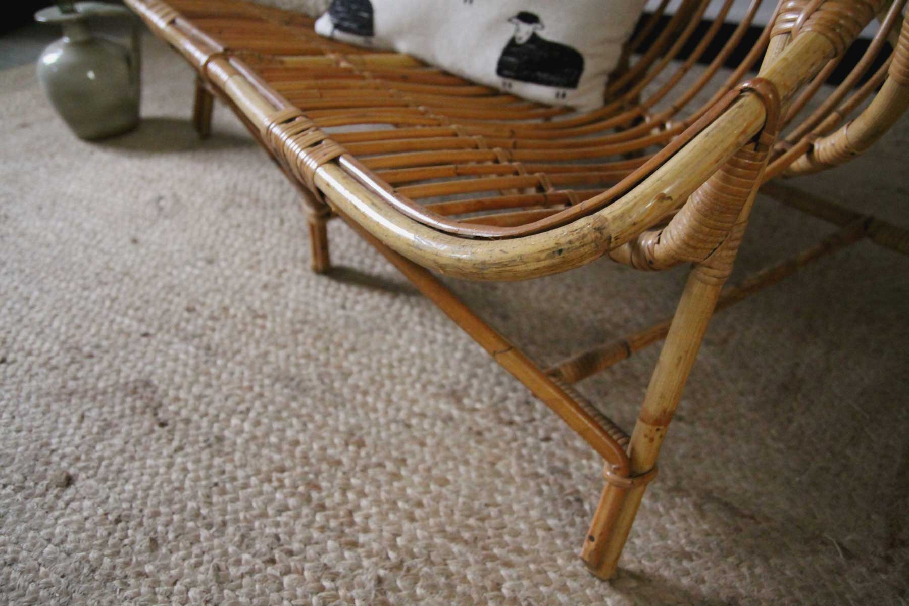 Vintage rattan bench