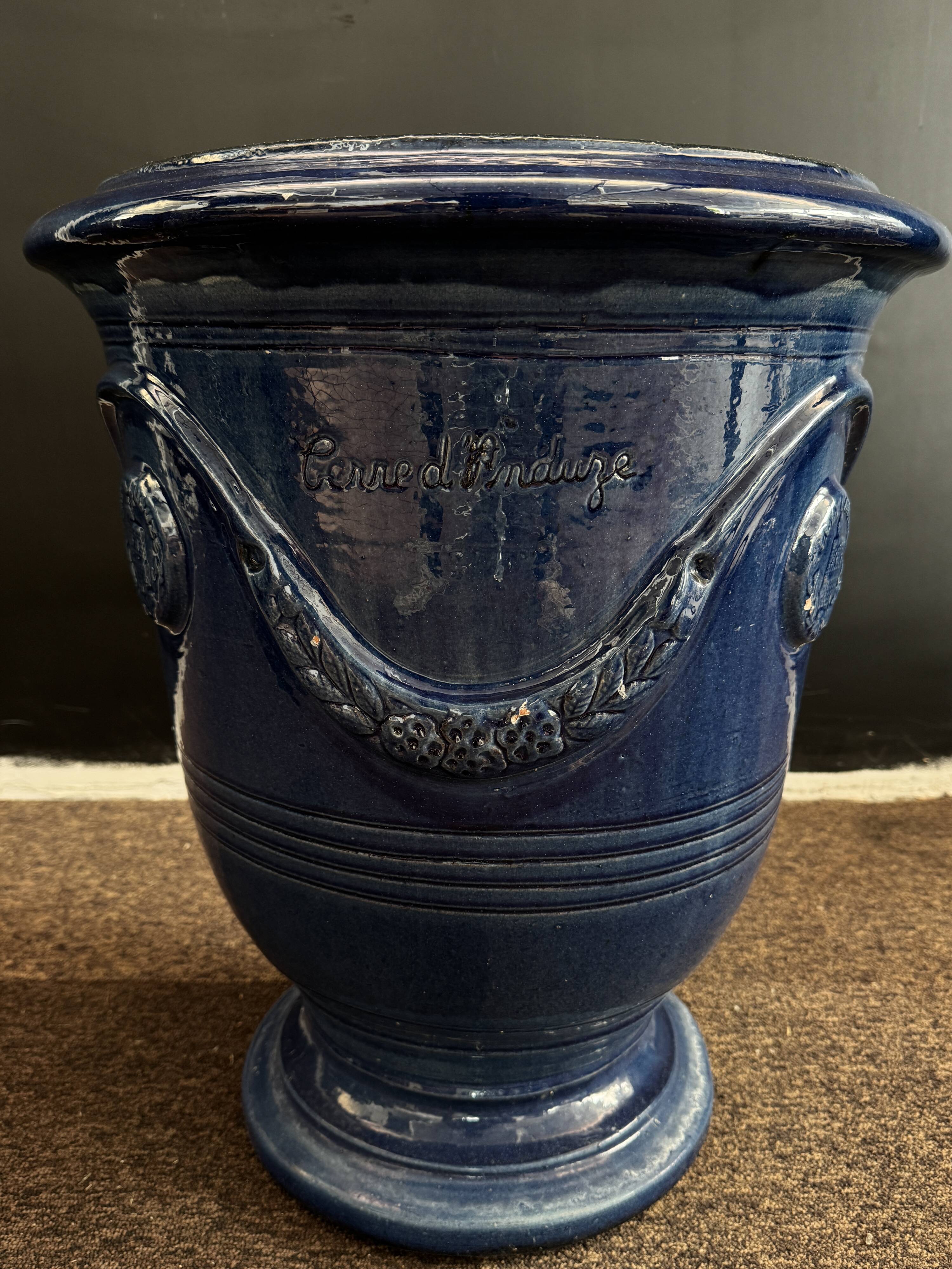 Traditional blue enamelled Anduze vase – Model No. 3 - 3