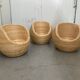 Set of Rattan Bamboo Kids Armchair Mid - Century Gabriella Crespi Style