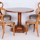 Biedermeier Oak & Walnut Chairs, Vienna, Austria, 1820s, Set of 4