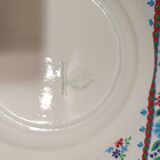 Plat rond motif torchon rouge moulin des loups