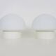 Pair of white mushroom-shaped wall lights. 1970s