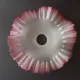 French Vintage 1930s Patterned Pink And White Frilled Glass Shade