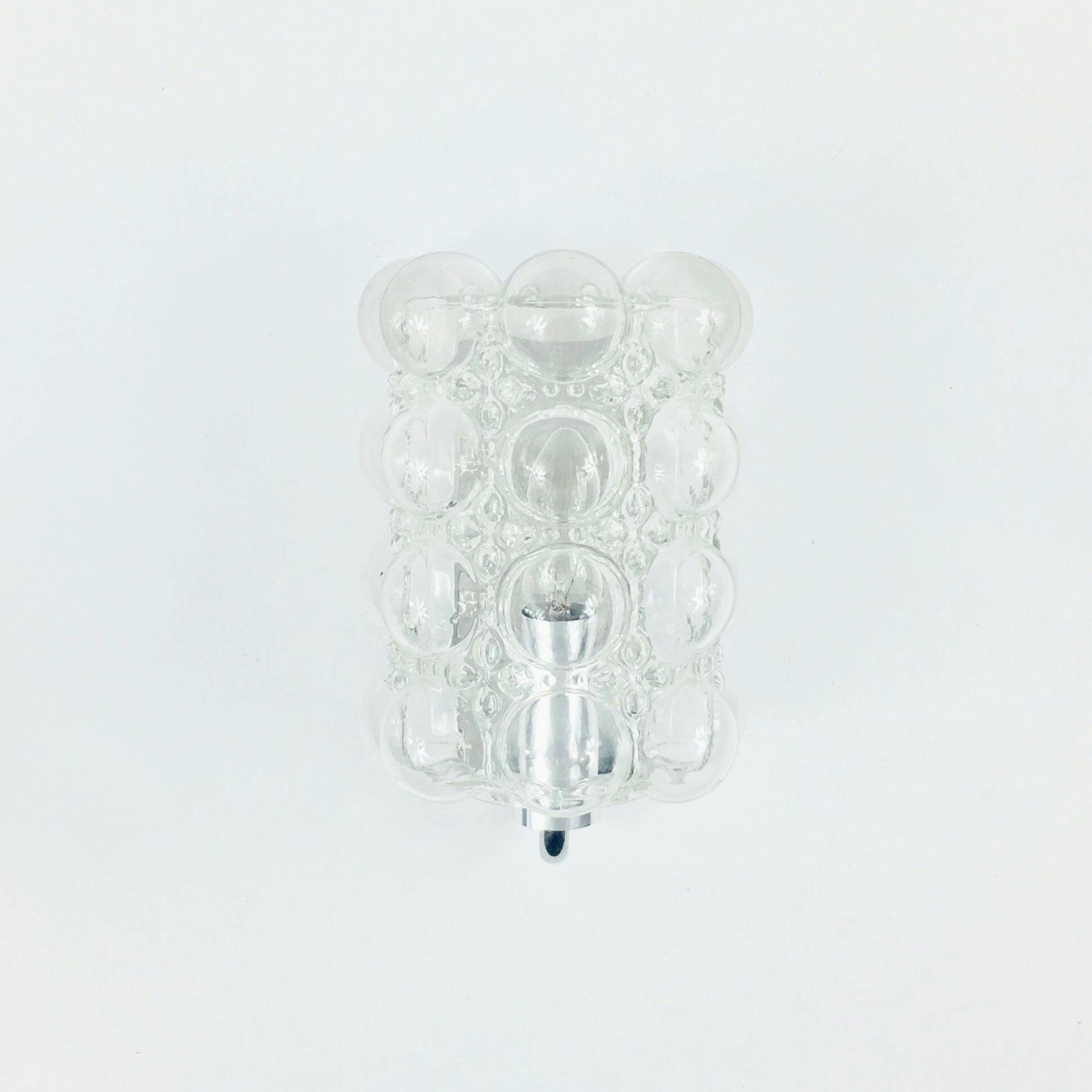 Applique murale en verre à bulles du milieu du siècle par H. Tynell pour Limburg, Allemagne, années 1960