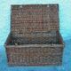 Brutalist folk art hazel rattan trunk