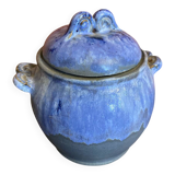 Apothecary pot + old lid peggy la bathie glazed polychrome stoneware