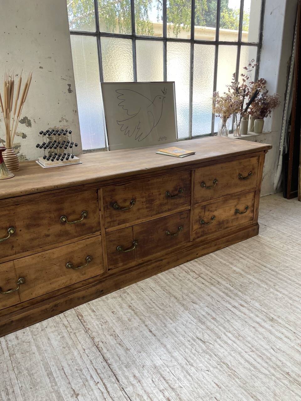 XXL walnut silk loom furniture from the 50s