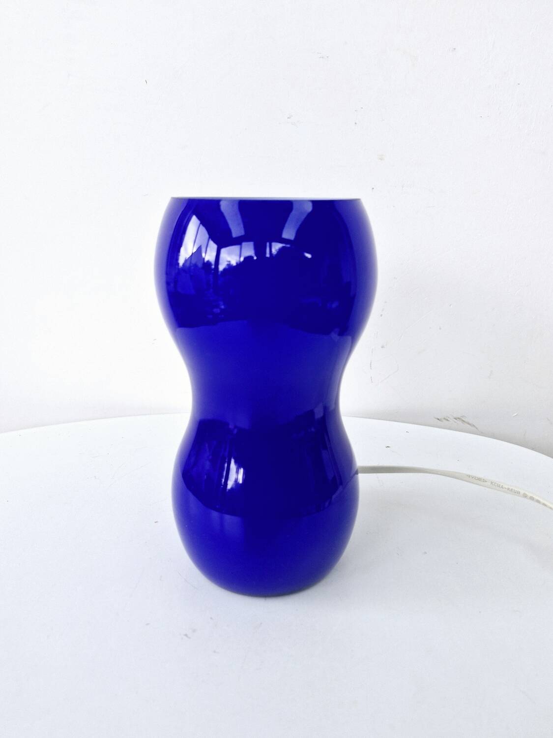 Lampe de table vintage 90's ikea design kvintant verre bleu
