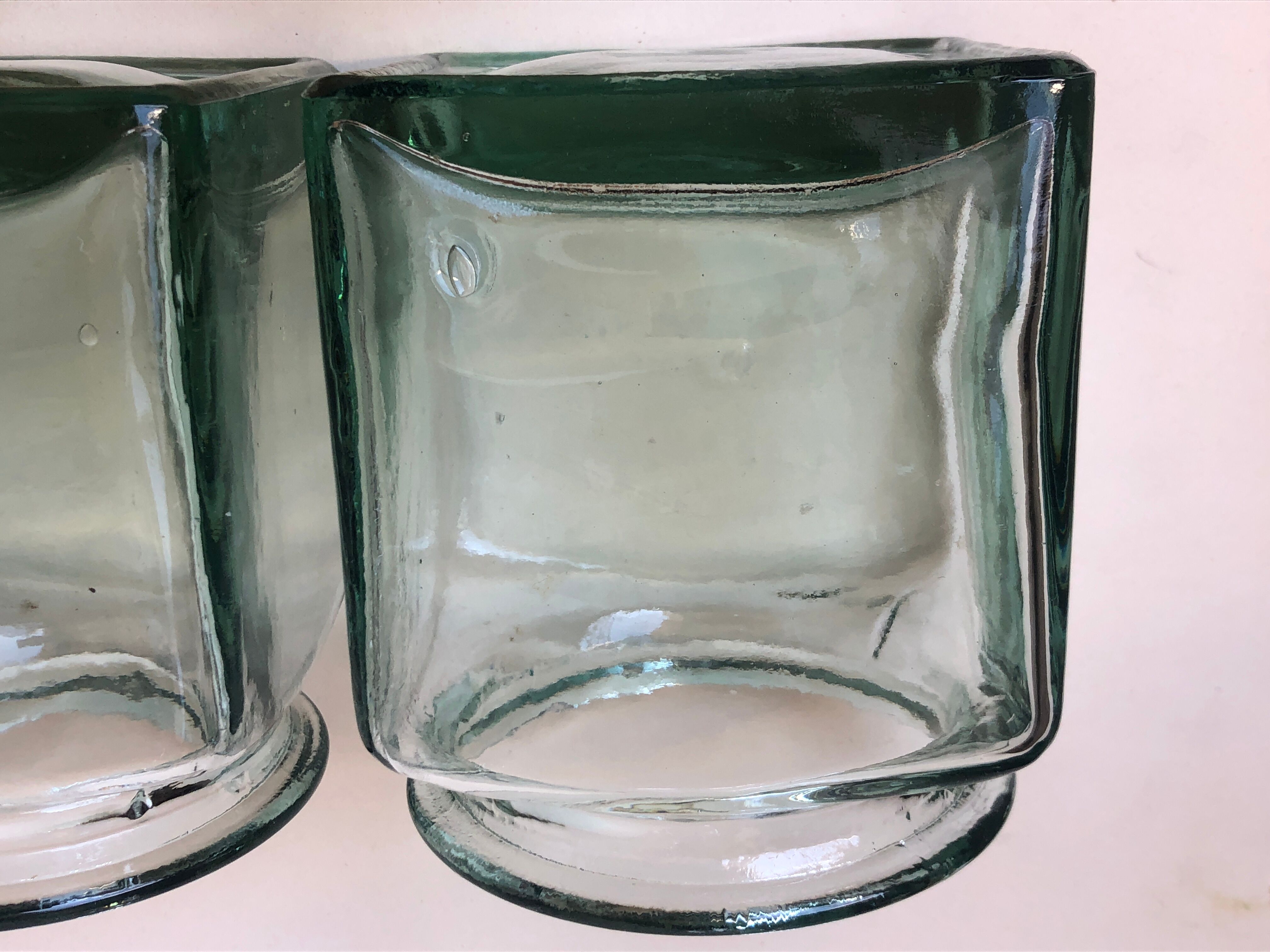 Set of 5 jars glass and Cork. 1970