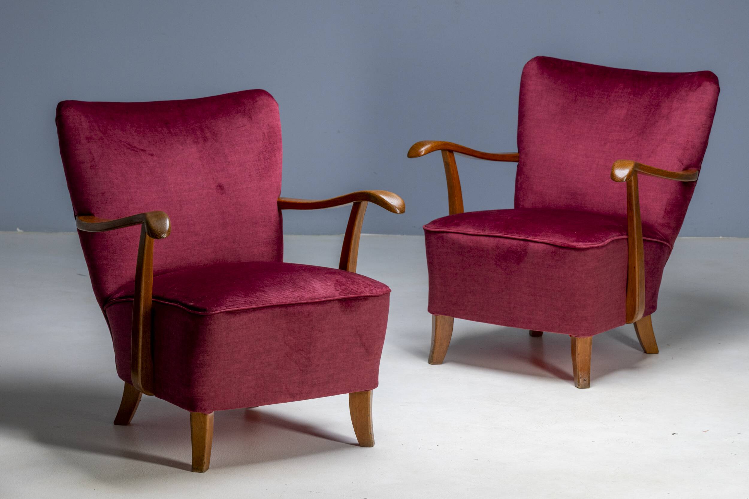Pair of Art Deco Armchairs, 1930s, Czechoslovakia