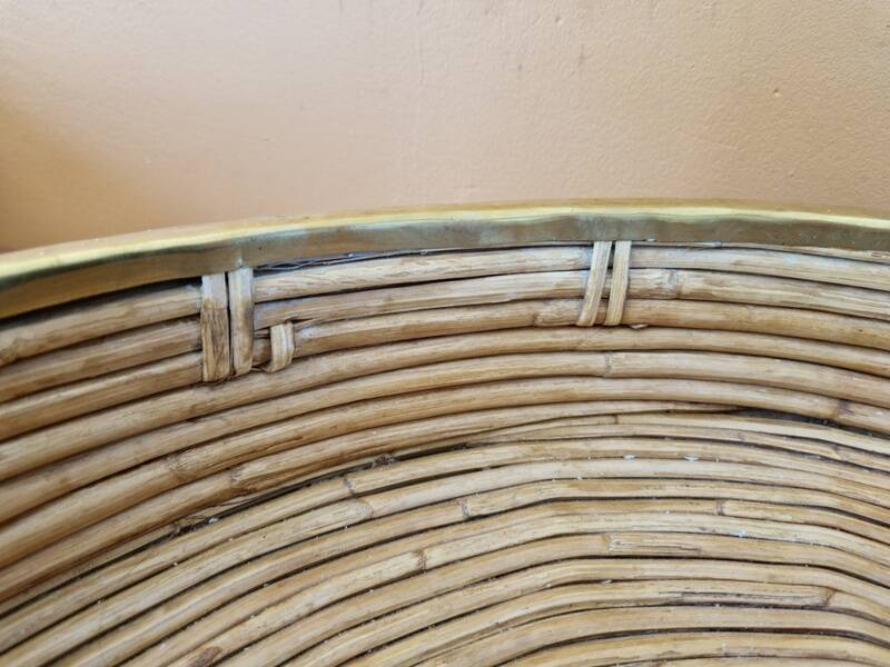 Gabriella Crespi (1922-2017) Rattan basket, tray, centerpiece