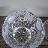 Cut glass vintage leaf design sweet jar