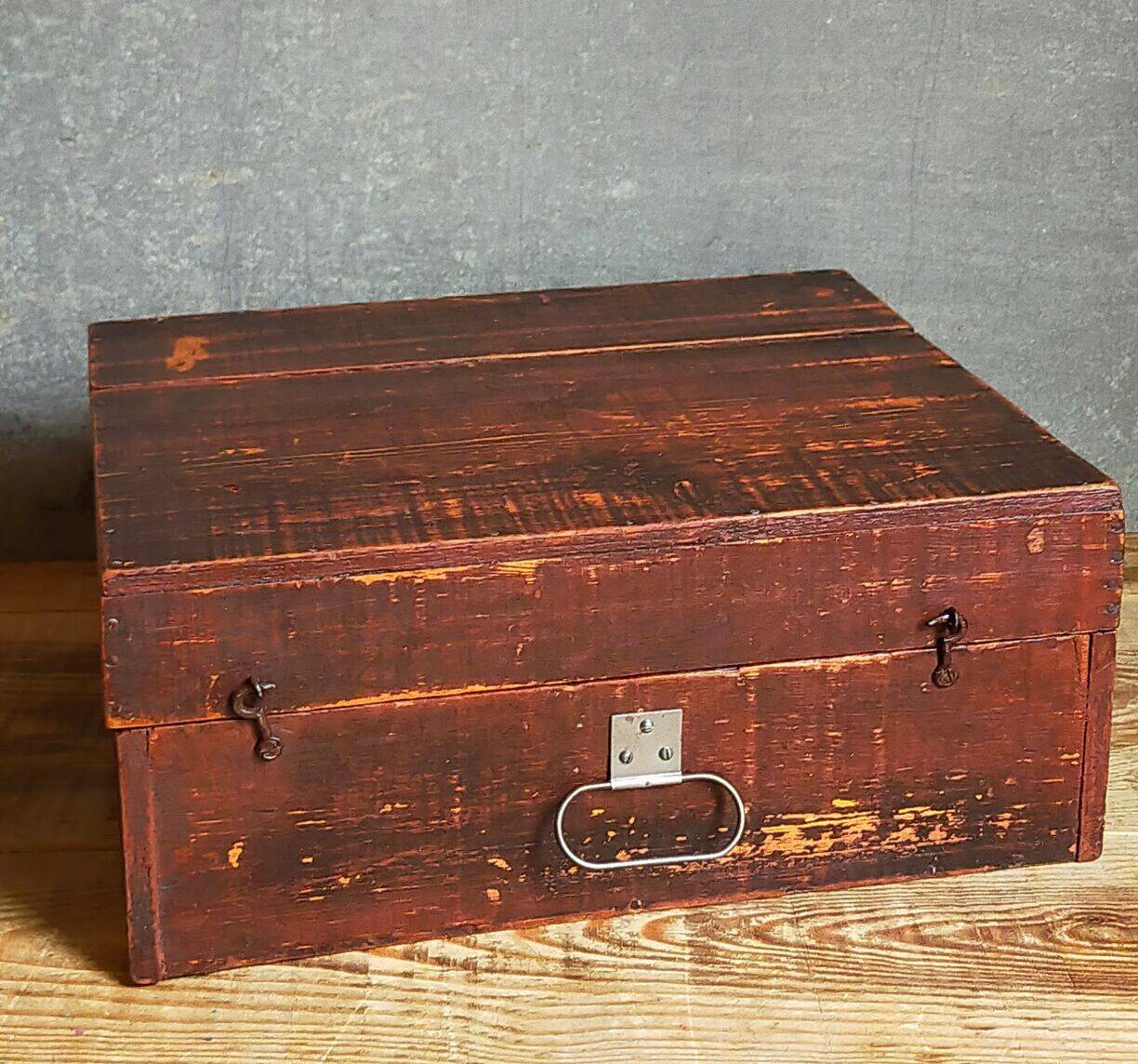 Painted wooden chest