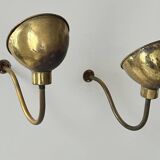 Pair of vintage brass wall lights, France 1970