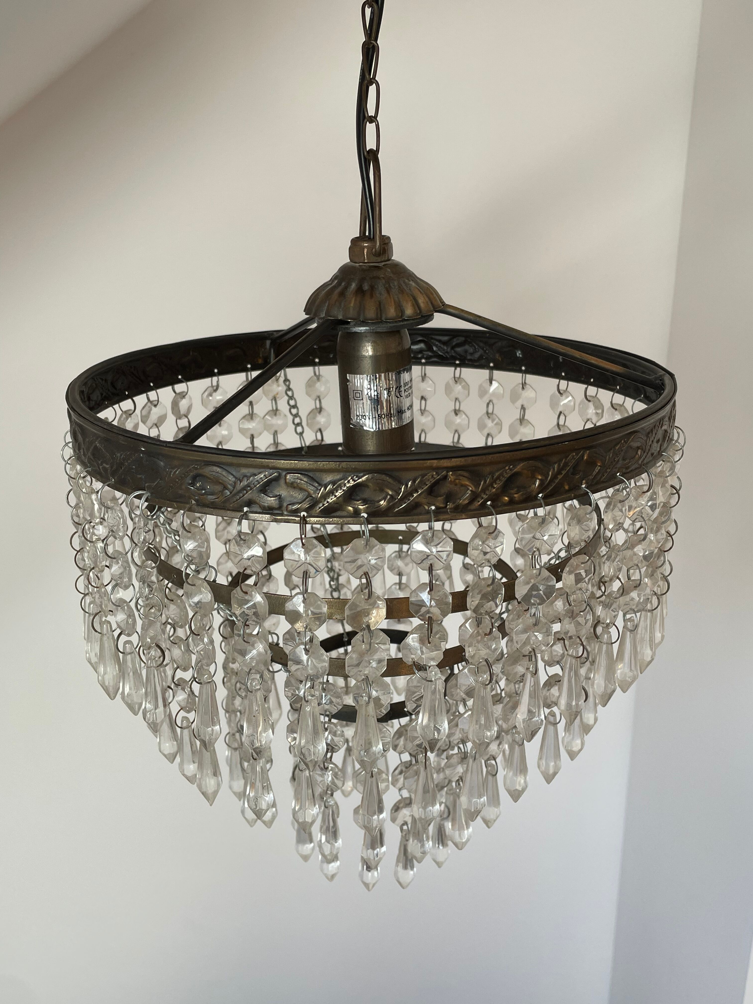 Old ceiling lamp, vintage tassel chandelier