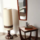 Floor lamp - Ceramic base with large lampshade - 1970s