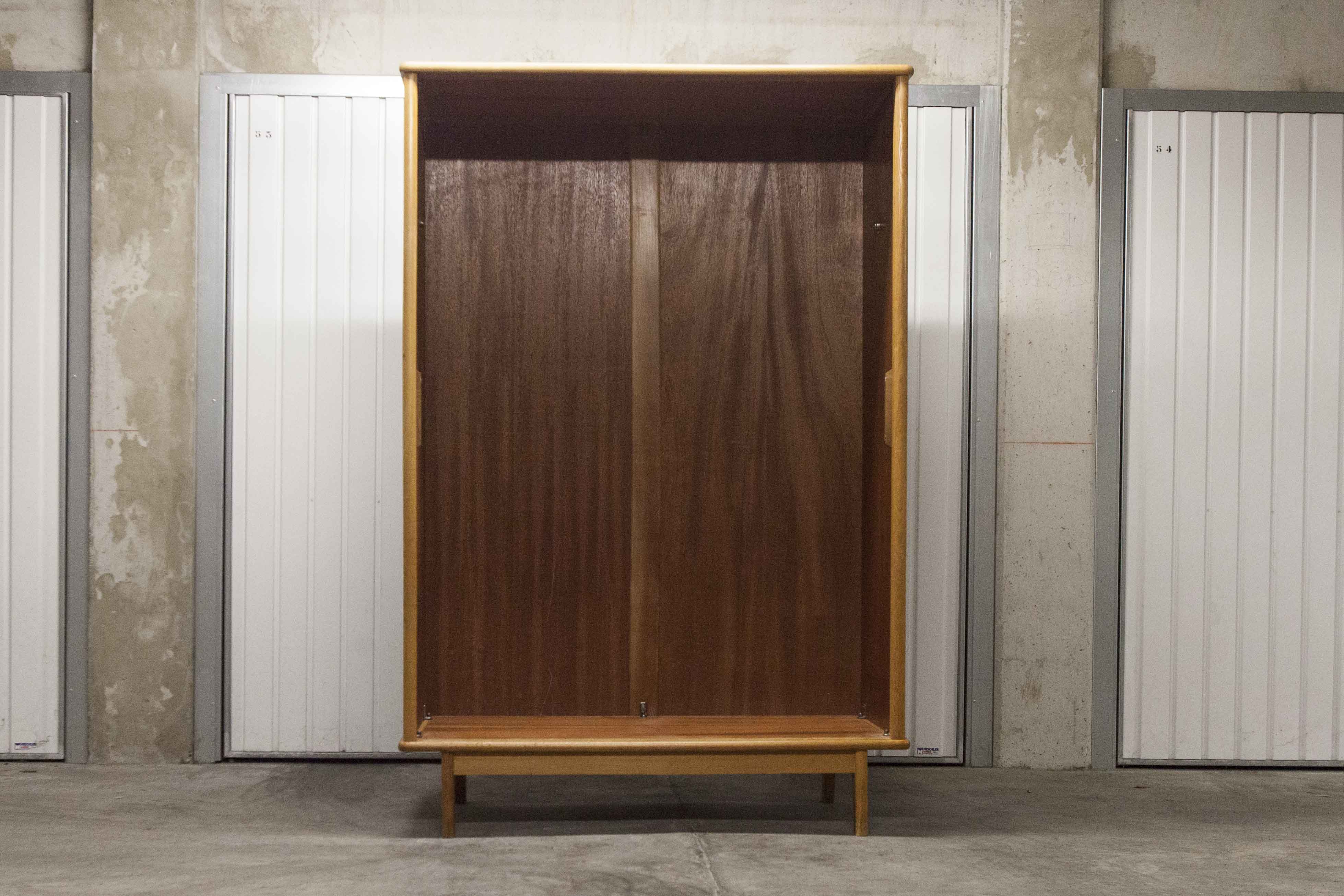 Scandinavian wardrobe 2 sliding doors 1960