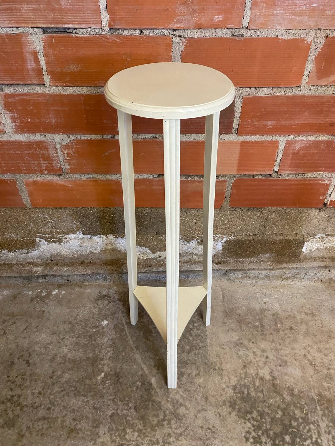 Sellette ancienne tripode art déco bois blanc vintage