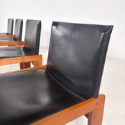 Mid-Century Modern Set of 4 Chairs in the Style of Scarpa, 1970s