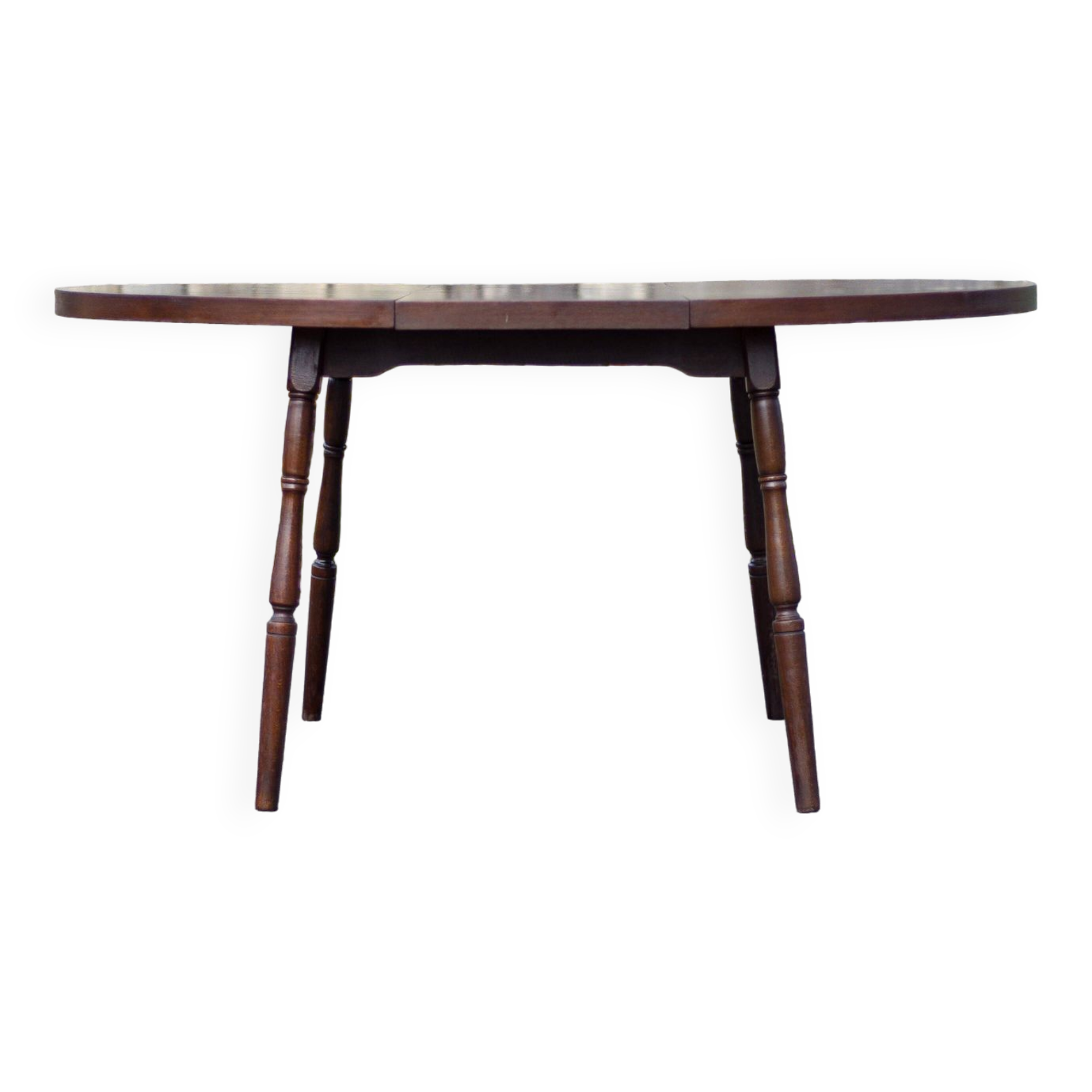 Round wooden table with 1 extension, wooden dining table, dining room table, kitchen table