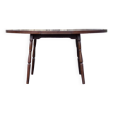 Round wooden table with 1 extension, wooden dining table, dining room table, kitchen table