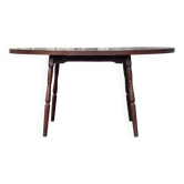 Round wooden table with 1 extension, wooden dining table, dining room table, kitchen table