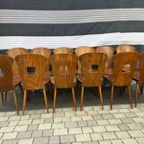 Set of 12 Baumann bistro gentiane dining chairs 1970