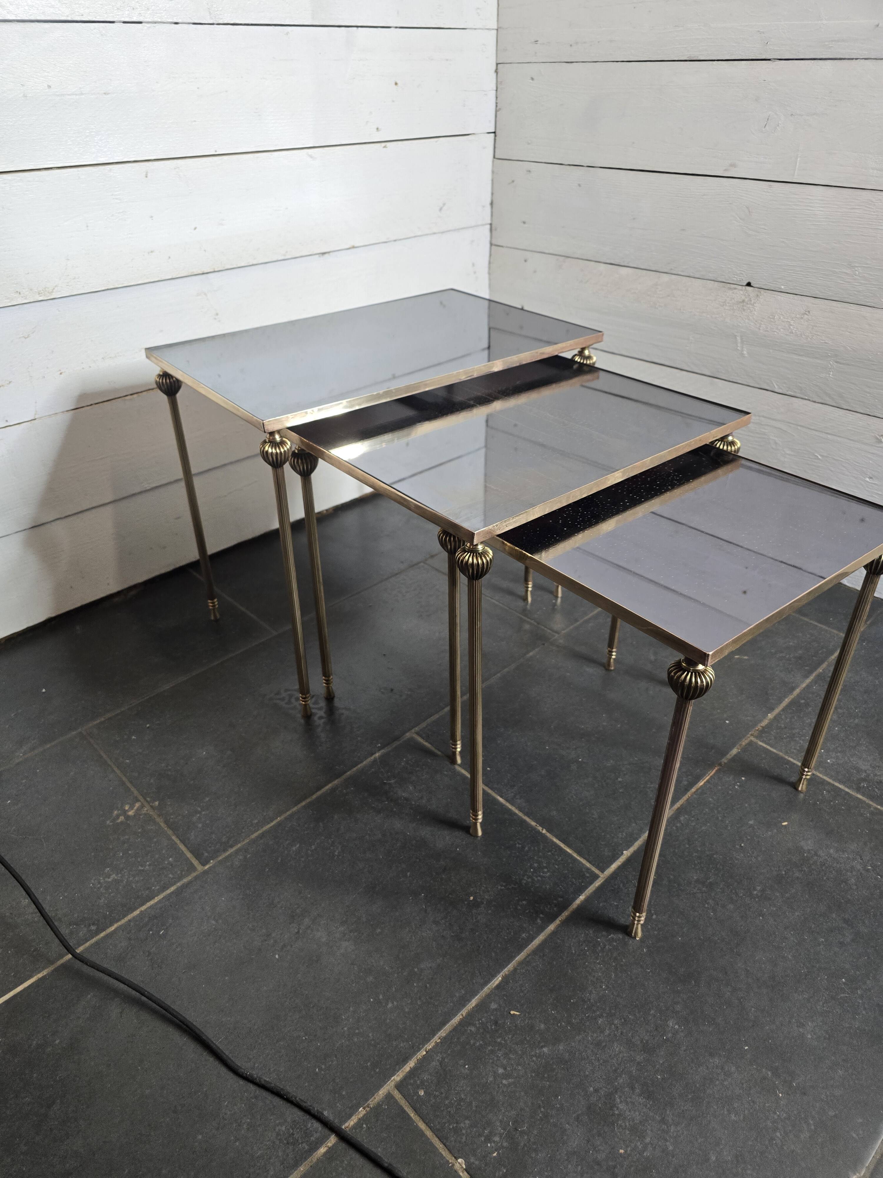 Vintage brass nesting table from the 60s