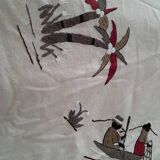 Round embroidered tablecloth