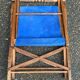 Chaise pliante en en bois massif et tissu bleu