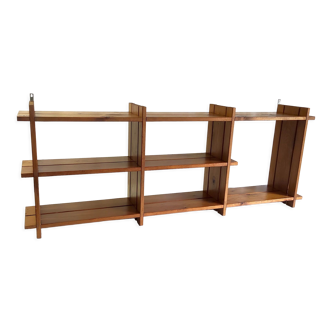 Wall shelf in solid wood 70s 80s