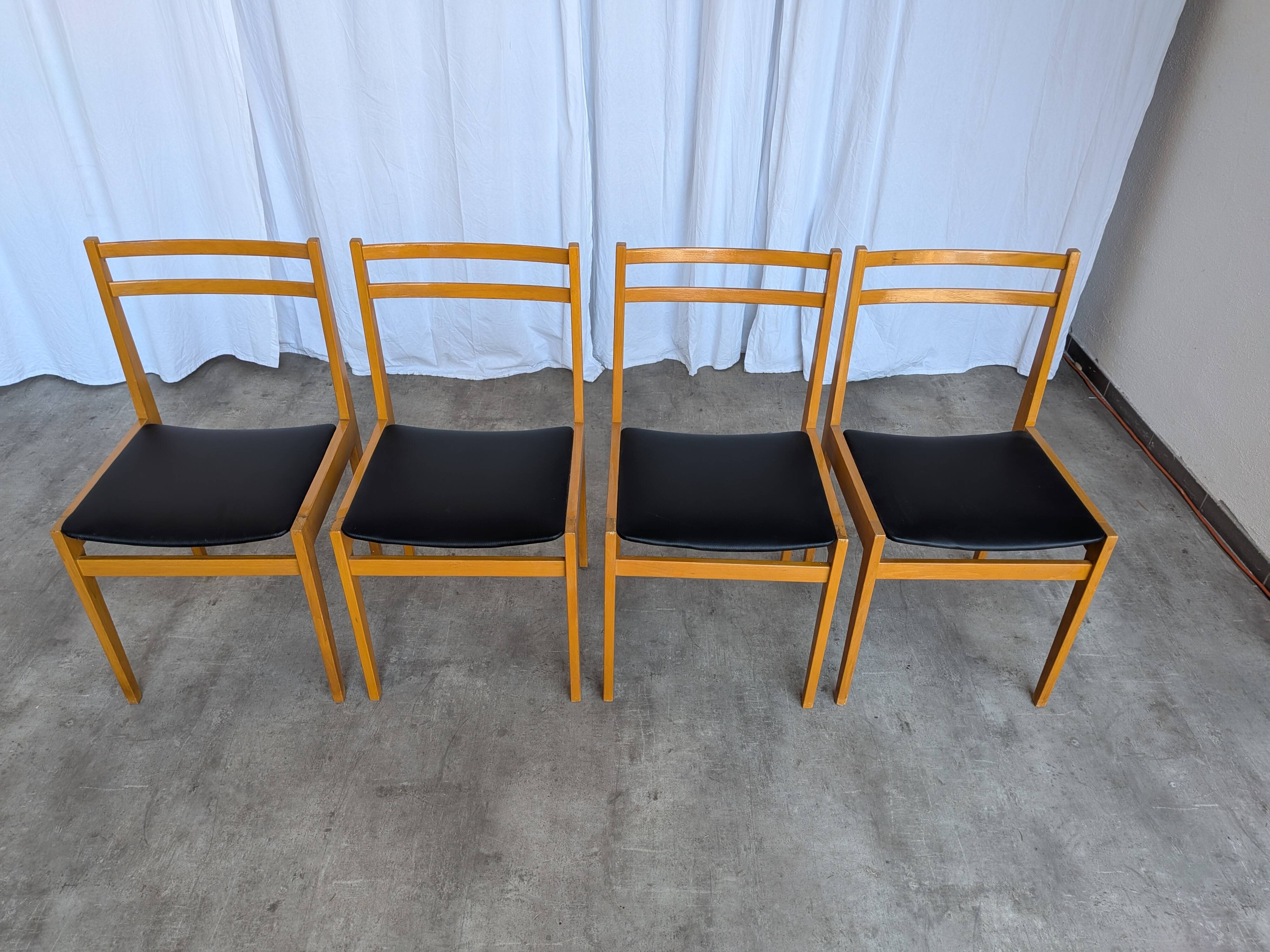 Chaises de salle à manger en bois scandinave vintage - Branko Ursic STOL Kamnik, ensemble o