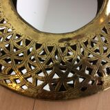 Oriental brass round mirror 28 cm