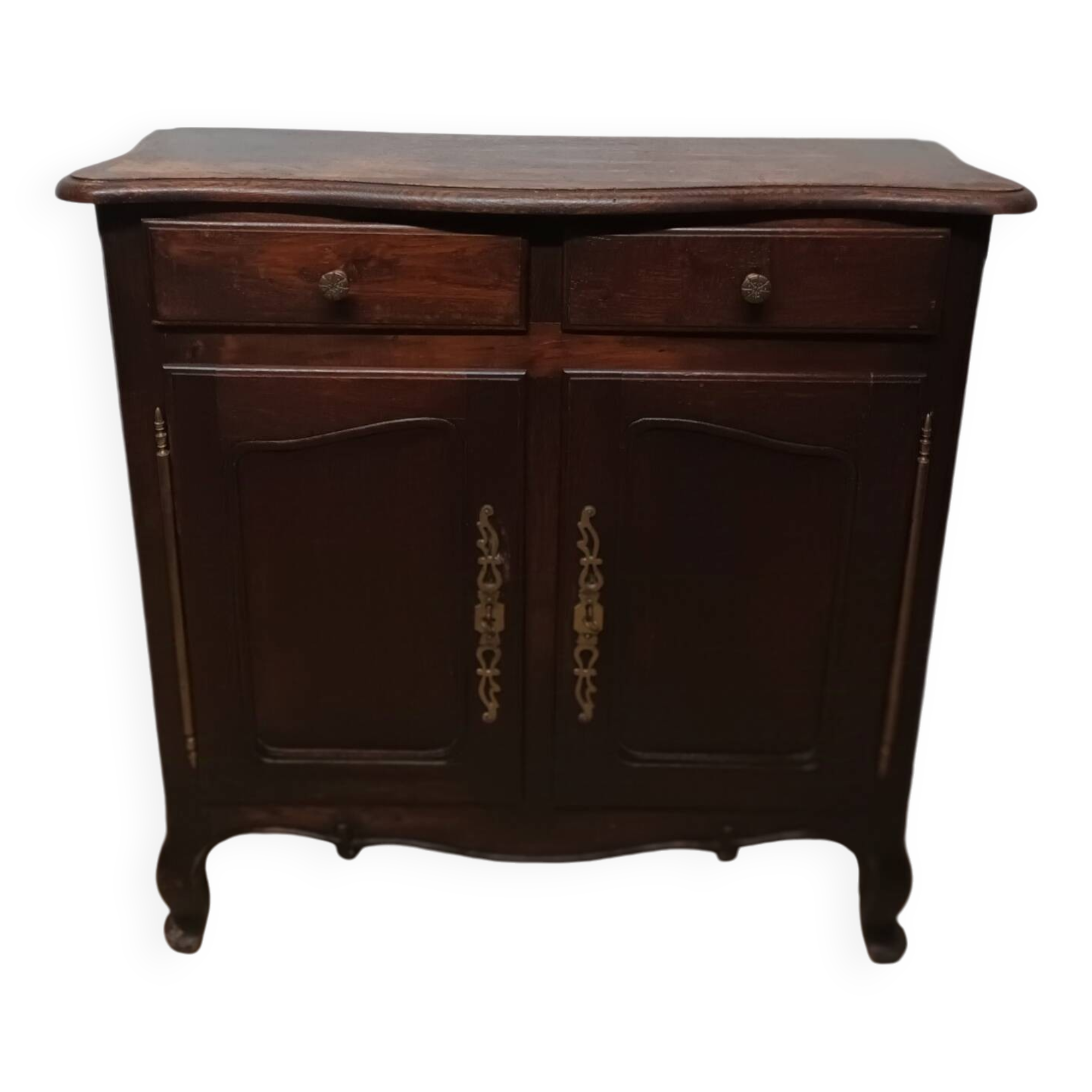 Old vintage wooden low cabinet