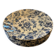 6 antique flat plates in earthenware with blue flower decoration.