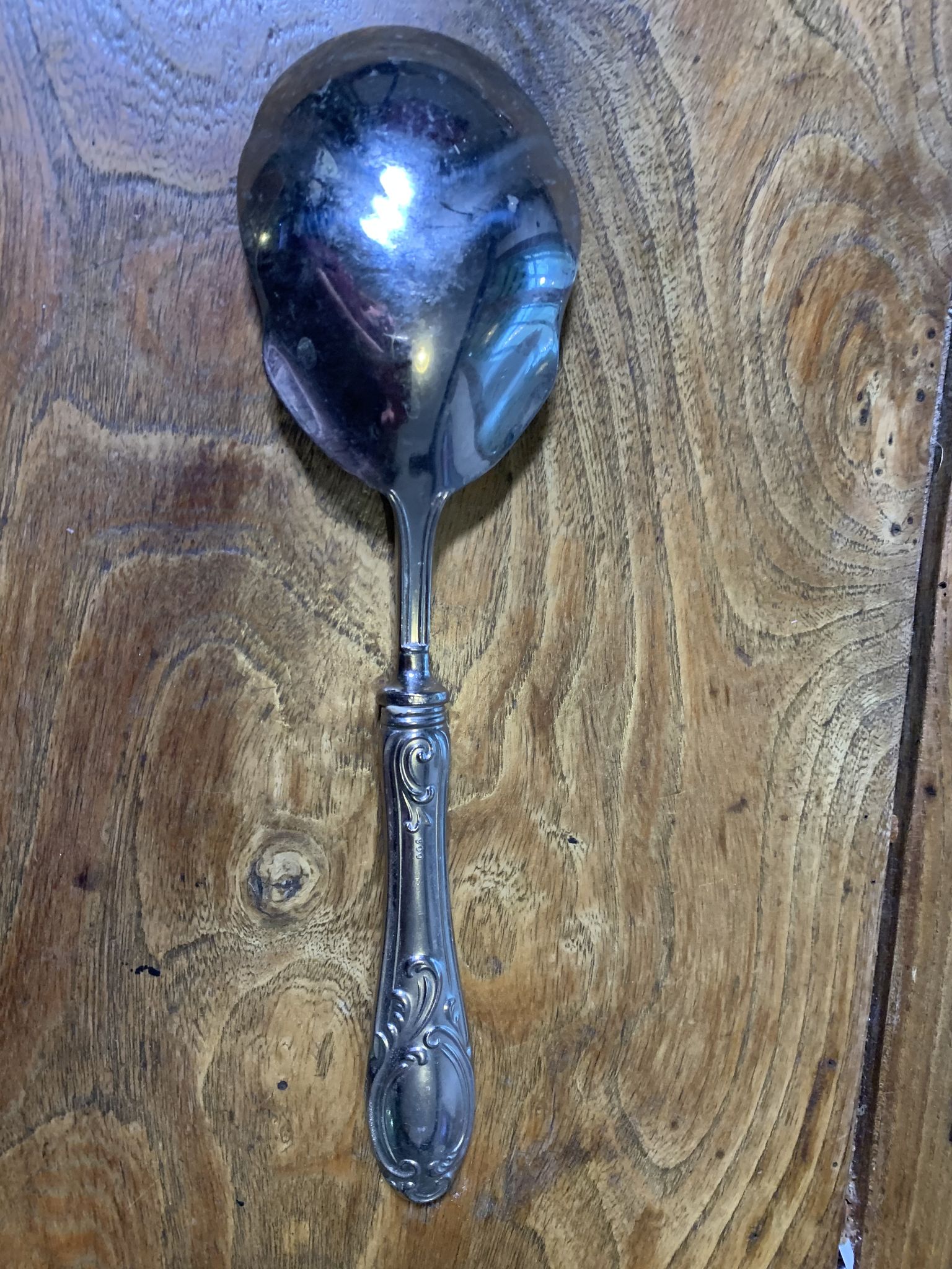 Dessert cutlery service consisting of 11 pieces hallmark 800 worked old and collector
