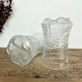 5 vintage relief decor glasses