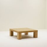 Square oak mosaic coffee table from Rolf Middelboe & Gorm Lindum for Tranekaer, Denmark 70s.