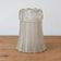 Old frosted glass lamp globe with fluted design – Raised rose decoration – H 14 cm