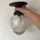 Antique ceiling light, moulded glass, early 20th century.